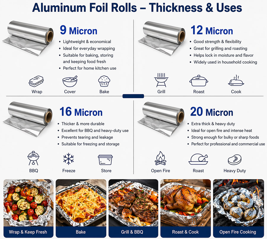 aluminum foil thickness and usages