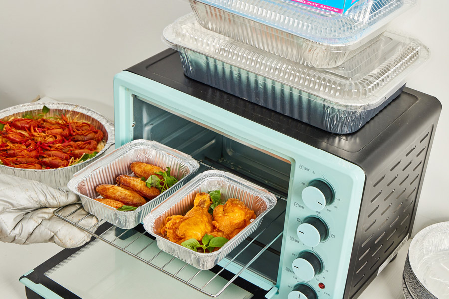 foil container in Oven