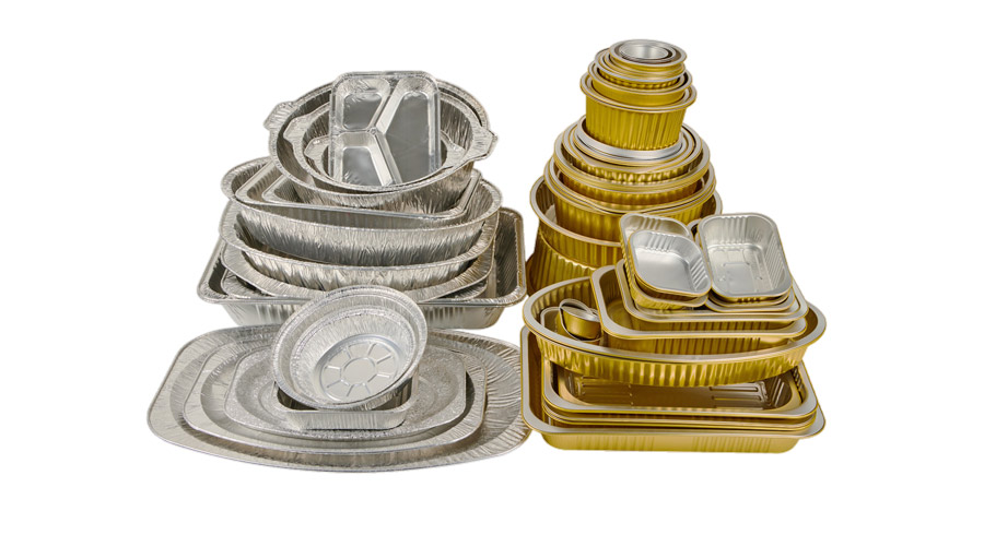 silver and gold foil containers